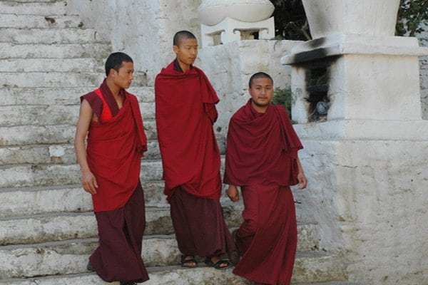 Bhutan monks in Punakha