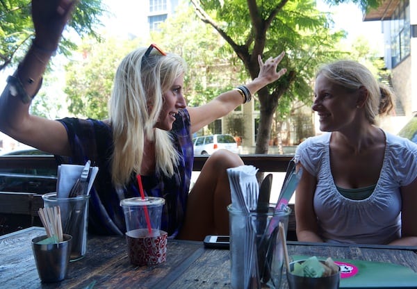 OTPYM Founder, Michaela Guzy enjoying a break from the east coast heat with Molly McCormac at Craft & Commerce.