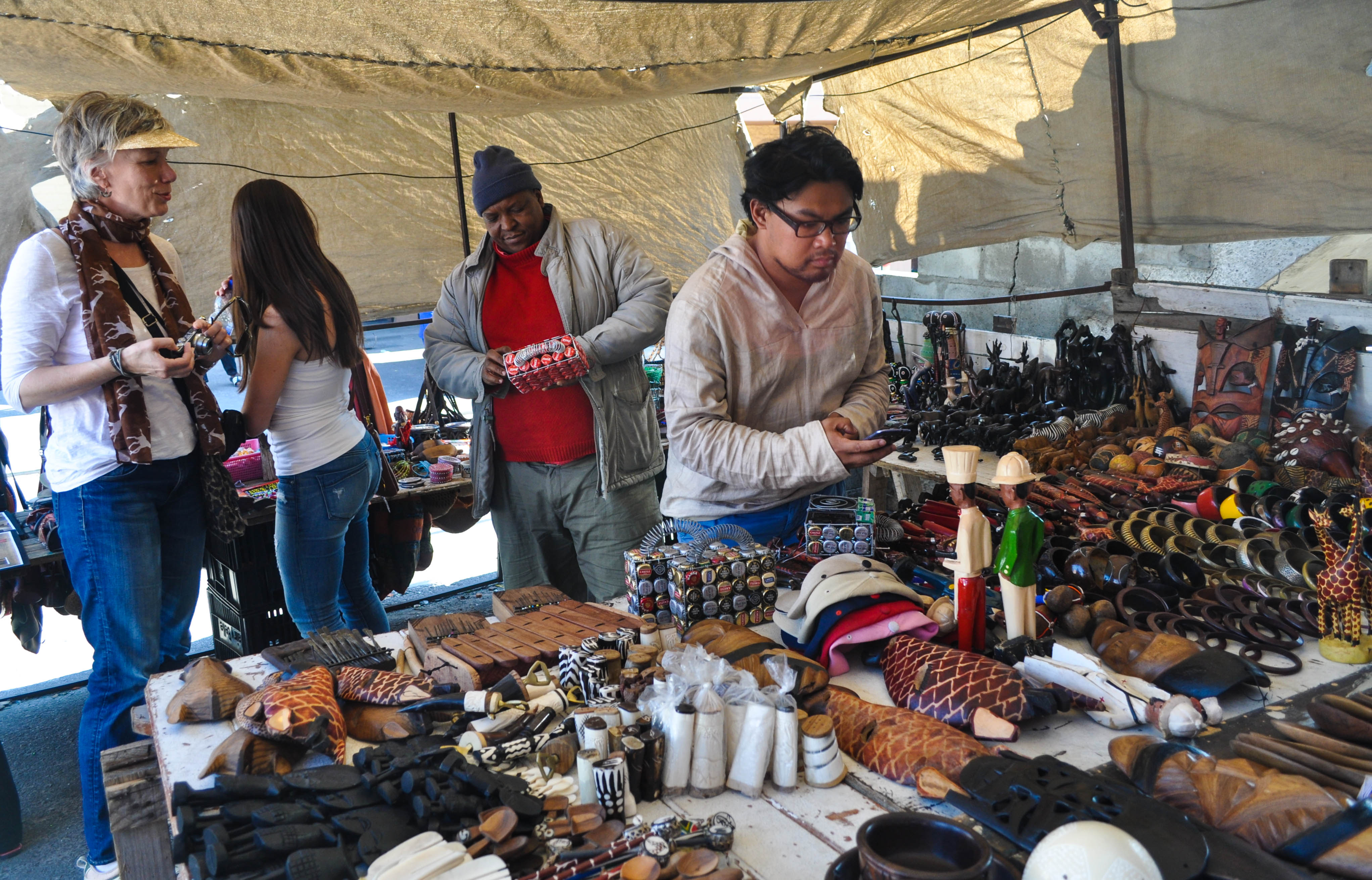 Shopping for handmade crafts in Langa Township outside of Cape Town