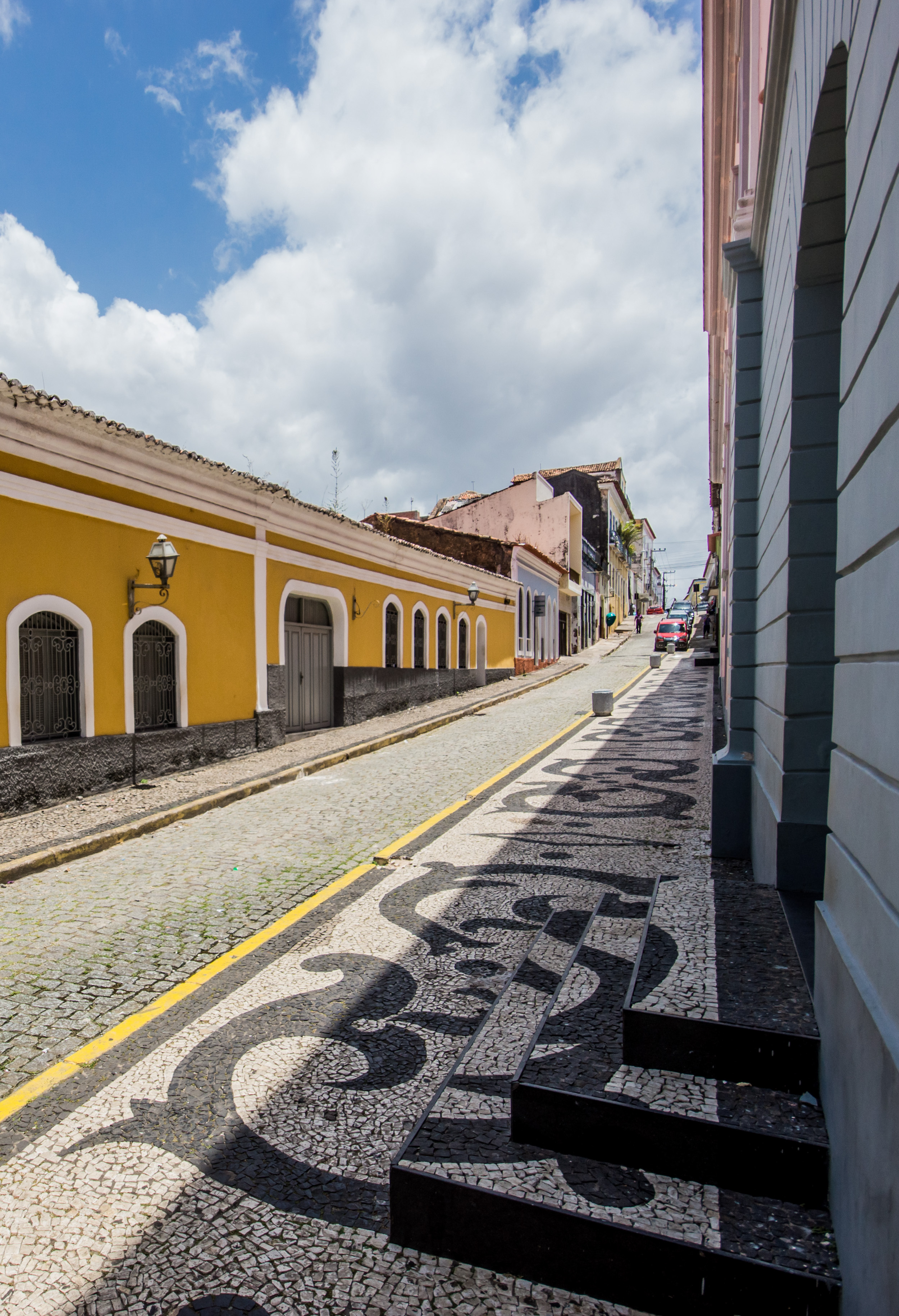 São Luis' tiled sidewalks and cobblestone streets- Maranhão Brazil