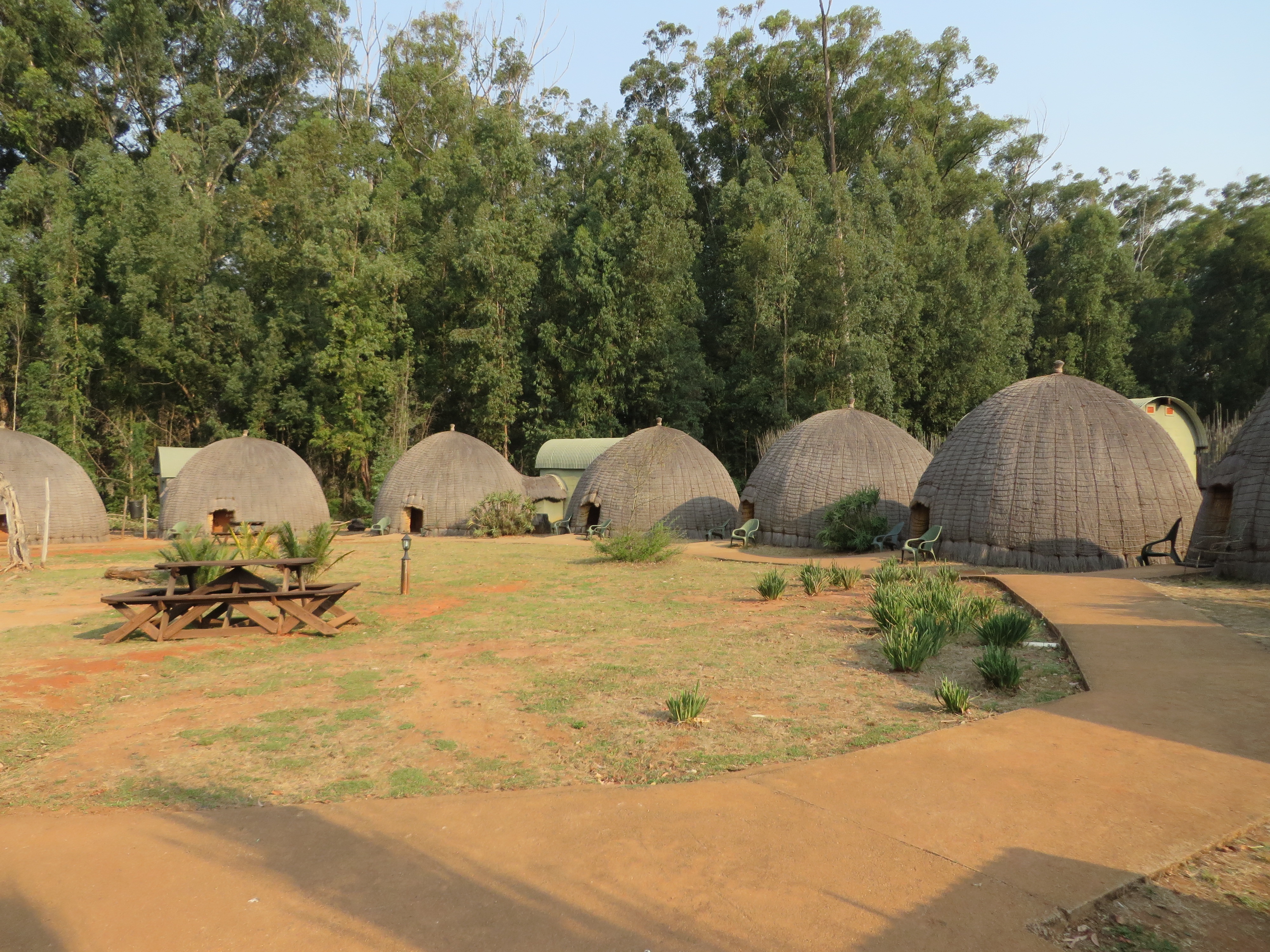 Zulu huts at Mkhaya.