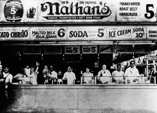 Nathan's has become an iconic part of Coney Island. CIrca 1920. Photo Credit: Nathan's. 