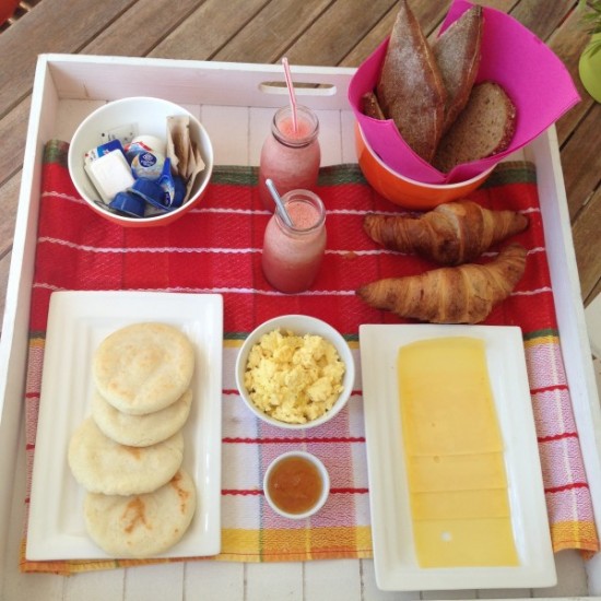 Local arepas breakfast Boardwalk Small Hotel Aruba Caribbean