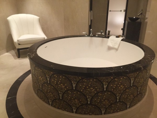 Bathtub in the master bathroom of the Pozharsky Suite
