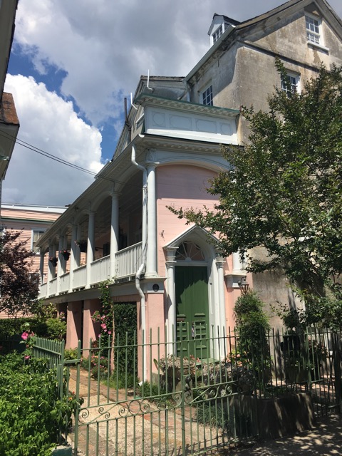 pink Charleston South Carolina home porch
